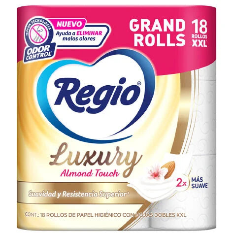 Papel Higiénico Regio Luxury Almond Touch 18 Rollos 205HD