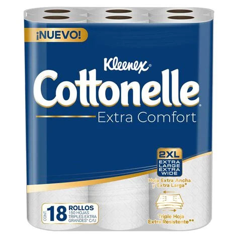 Papel higiénico Cottonelle Extra Comfort 2XL 18 Rollos