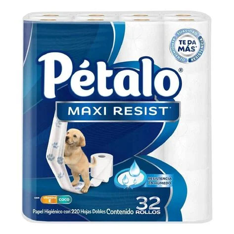 Papel Higiénico 220 Hojas Pétalo Maxi Resist 32 Rollos