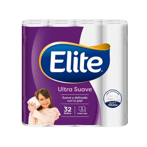 Papel Higiénico 220 Hojas Dobles Elite Ultra Suave 32 Rollos