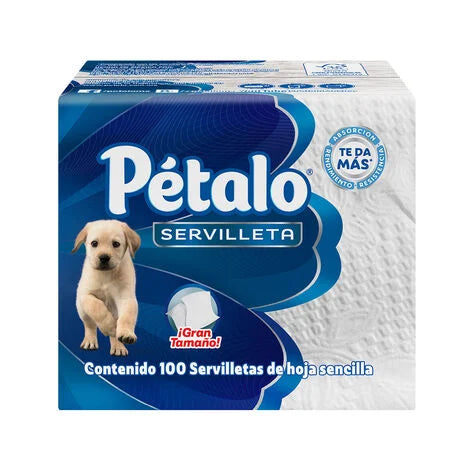 Servilletas Pétalo Blanca 100 Piezas, Hoja Sencilla