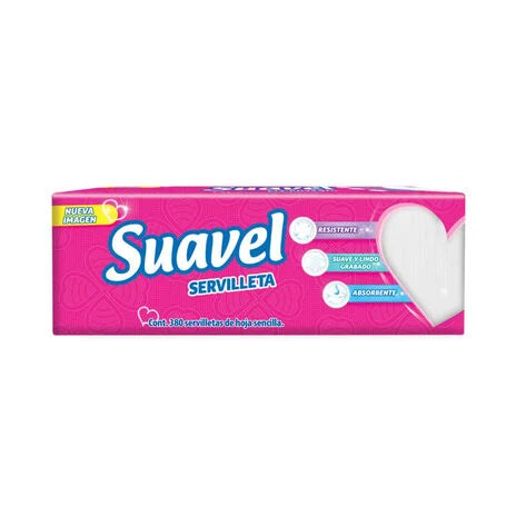 Servilletas Suavel 380 Piezas, Hoja Sencilla