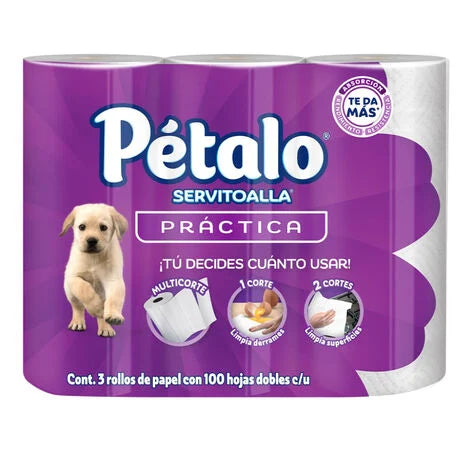 Servitoallas Pétalo Práctica 3 Rollos 100 hojas