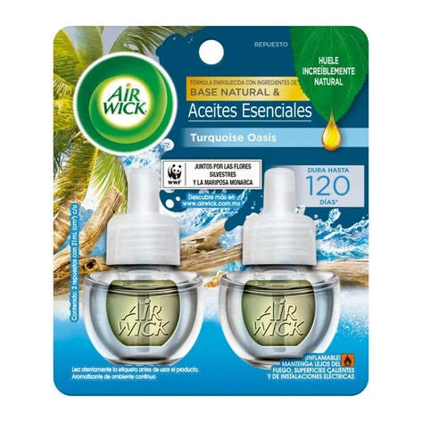 Air Wick Aromatizante de Ambiente Eléctrico 2 Repuestos Turquoise Oasis 20 ml