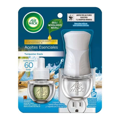 Air Wick Aromatizante de Ambiente Eléctrico Aparato + Repuesto Turquoise Oasis 21 ml