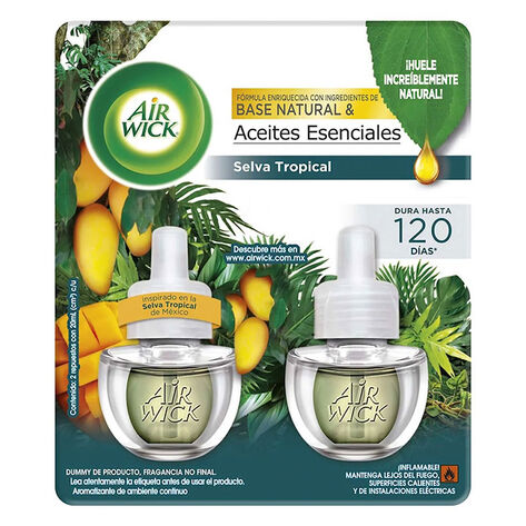 Aromatizante Air Wick Selva Tropical 2 repuestos de 20ml c/u