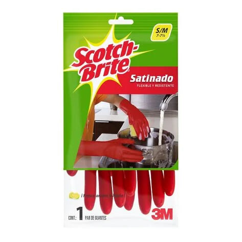 Guantes Satinados Scotch-Brite Rojos Chicos