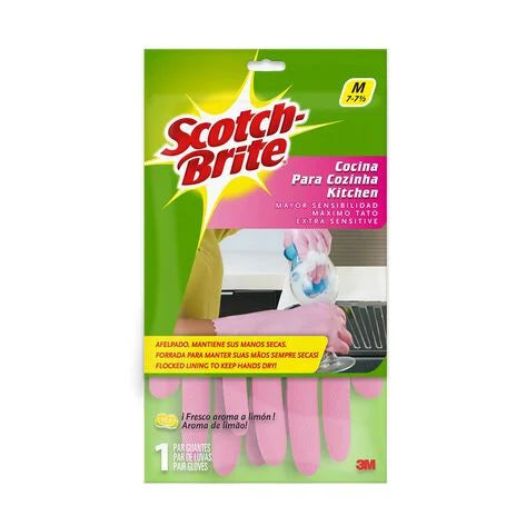 Guantes para Lavandería y Baño Scotch-Brite Rosas Medianos