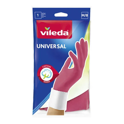 Guantes Universal Rosa Medianos Vileda 1 Par