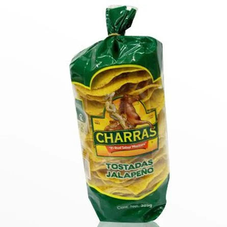 Tostada Charras Maíz Jalapeño Paq 325gr