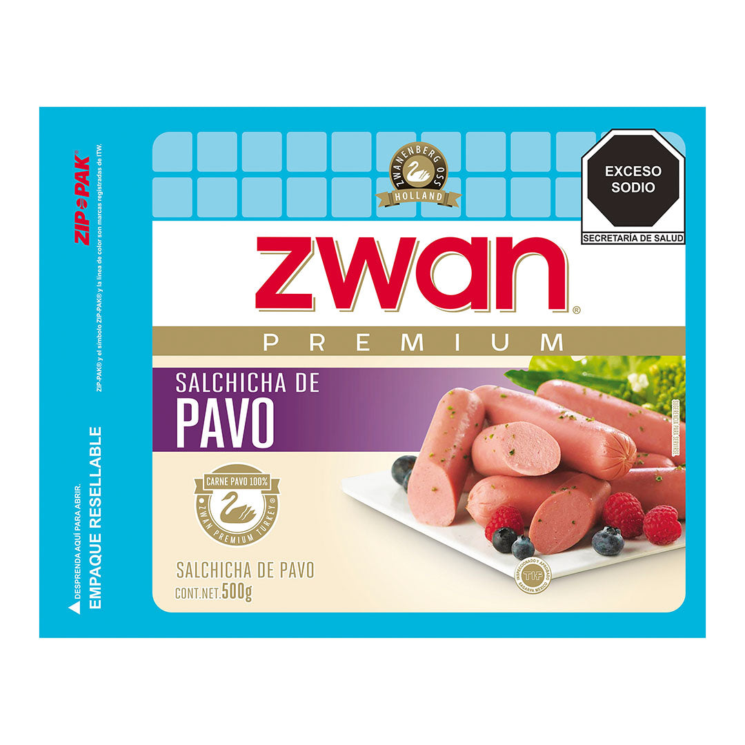 Salchicha de Pavo Zwan Premium 500 g