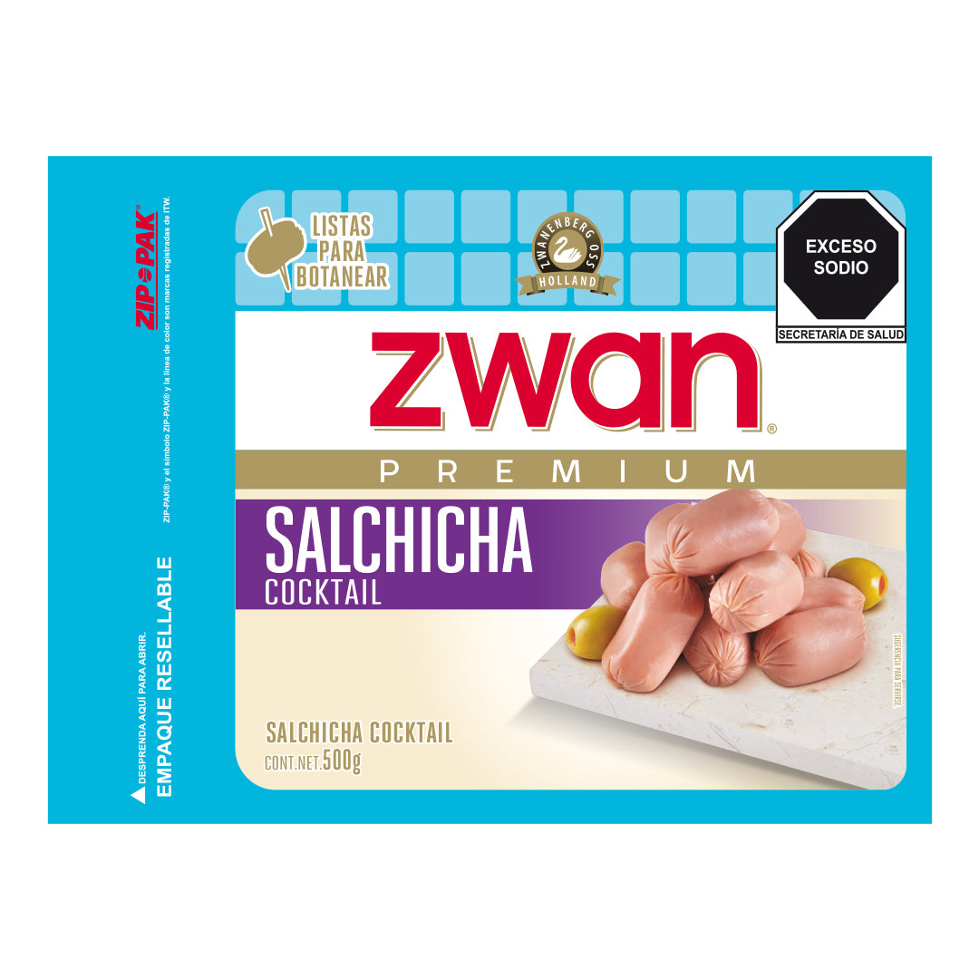 Salchicha Cocktail Pavo Zwan 500 Gr