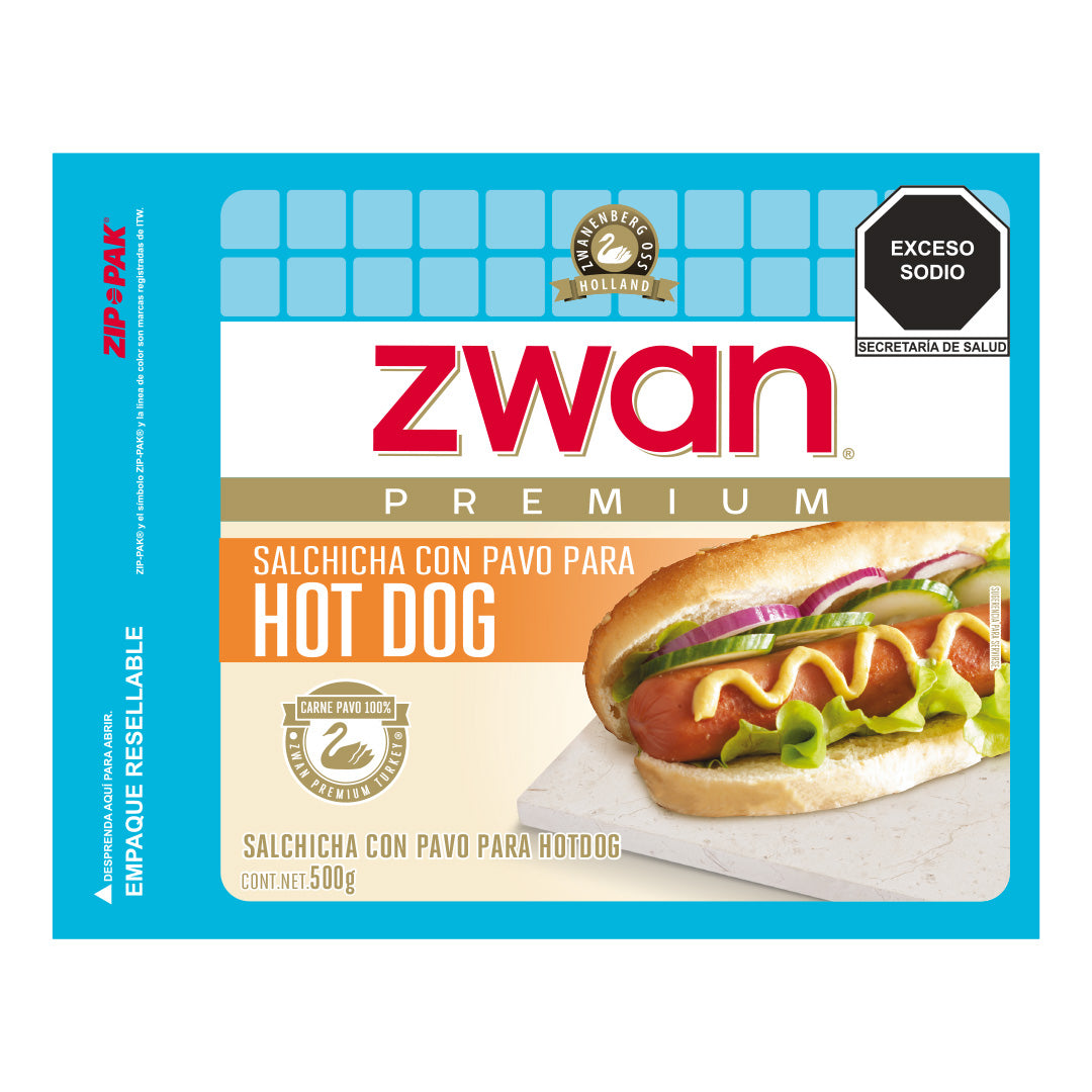 Salchicha Hot Dog Pavo Zwan 500 g