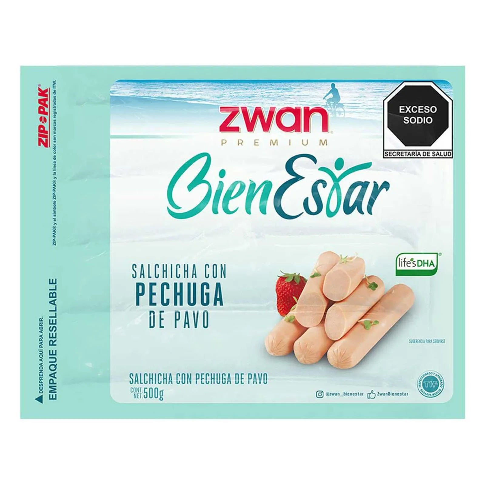 Salchicha de Pechuga Zwan Bienestar 500 Gr