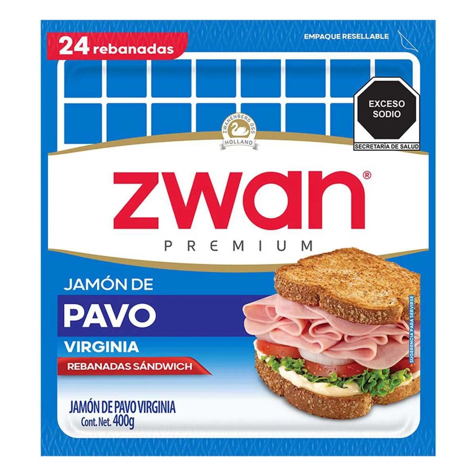 Jamón de Pavo Zwan Virginia 400 gr
