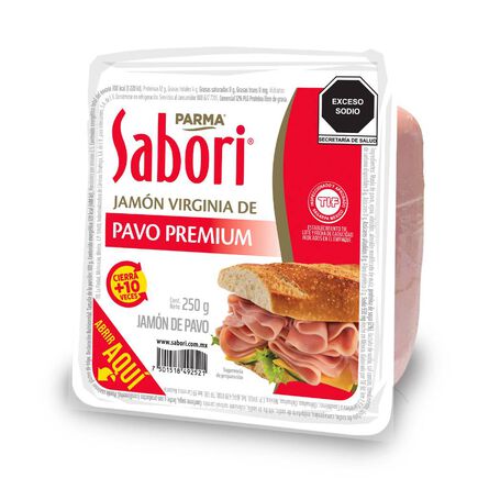 Jamón Virginia de Pavo Sabori 250 Gr