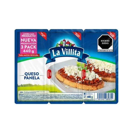 Queso Panela 3 Pack La Villita 440 g