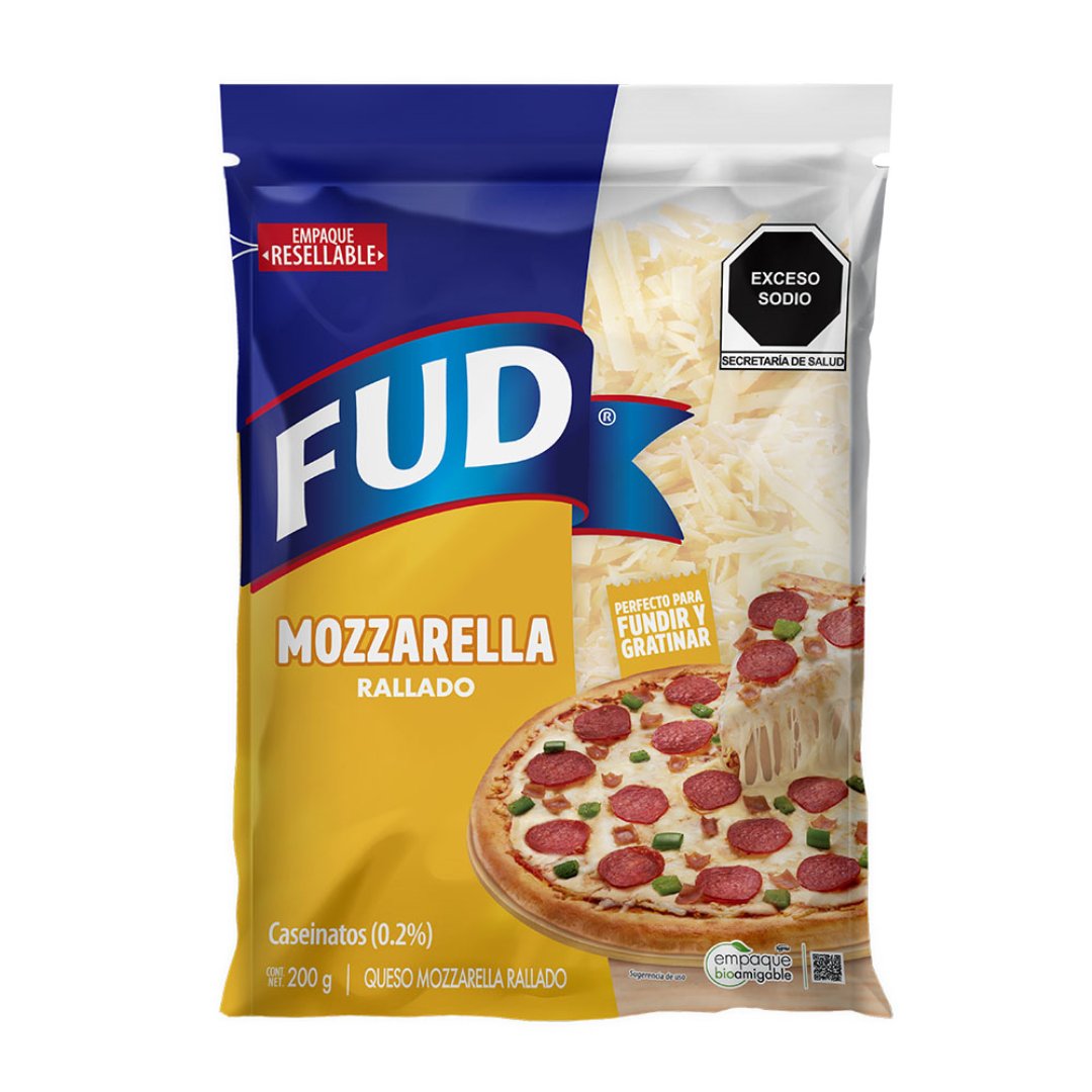 Queso Mozzarella Rallado Fud 200 Gr