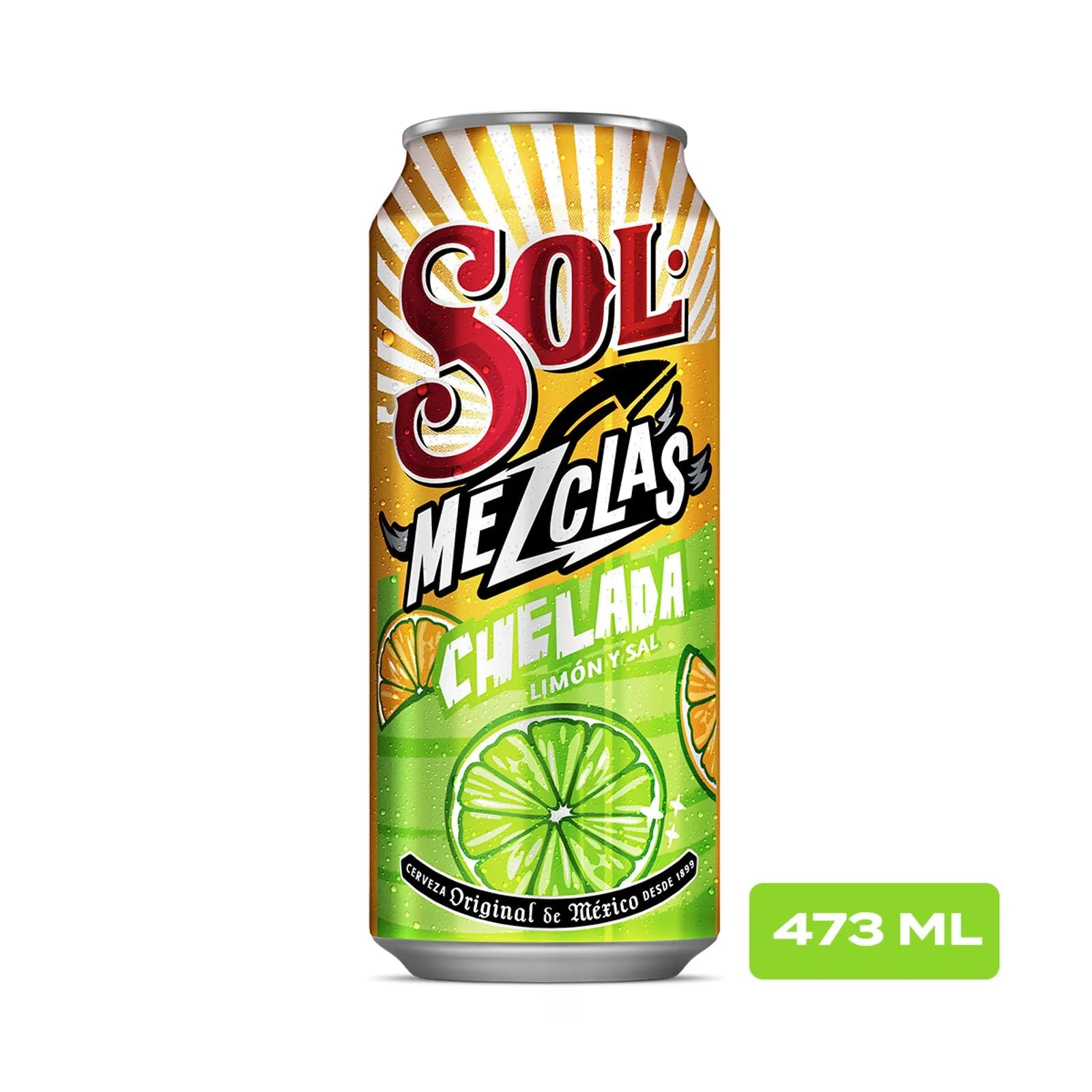 Cerveza Clara Sol Chelada Lata 473 ml