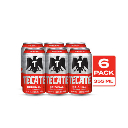 Cerveza Tecate Original 6 pack Lata 355 ml