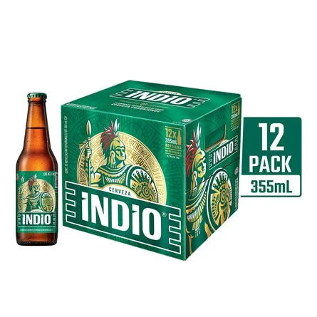 Cerveza Oscura Indio 12 Pack Botellas 355 ml
