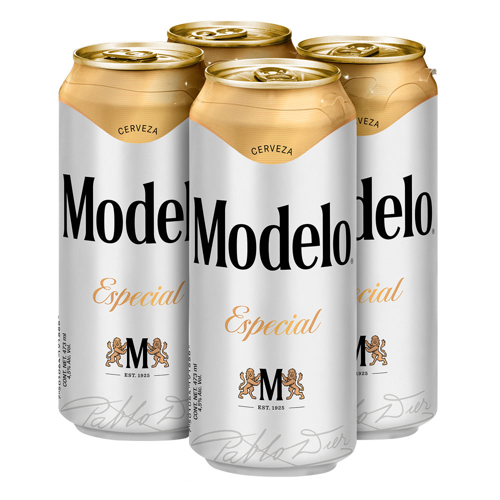 Cerveza Clara Modelo Especial 4 Pack Latas 473 ml
