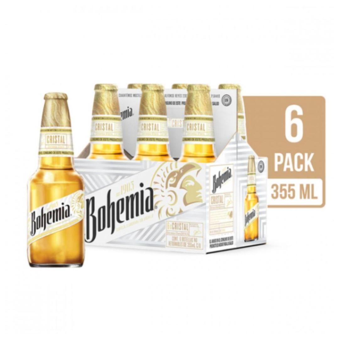 Cerveza Clara Bohemia Cristal 6 Pack Botellas 355 ml