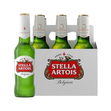 6 pack de Cerveza Stella Artois Lager en Botella 330 ml