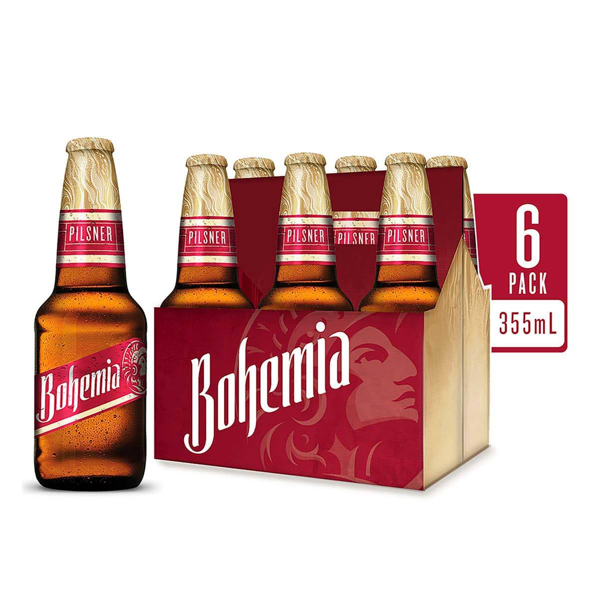 Cerveza Clara Bohemia Pilsner 6 Pack Botellas 355 ml