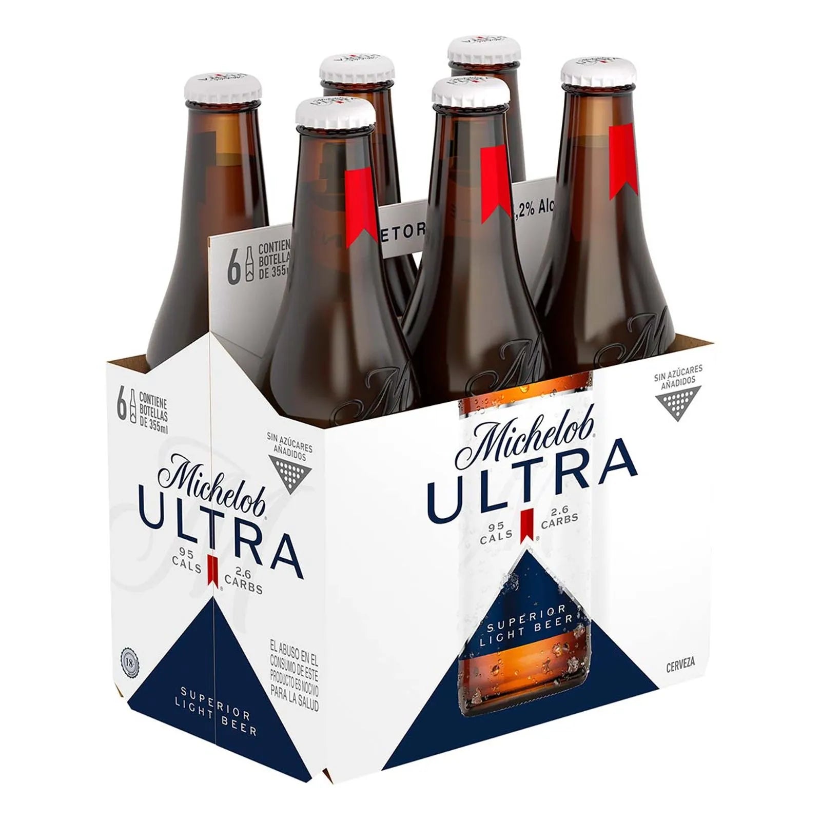 Cerveza Clara Michelob Ultra Superior 6 Pack Botellas 355 ml