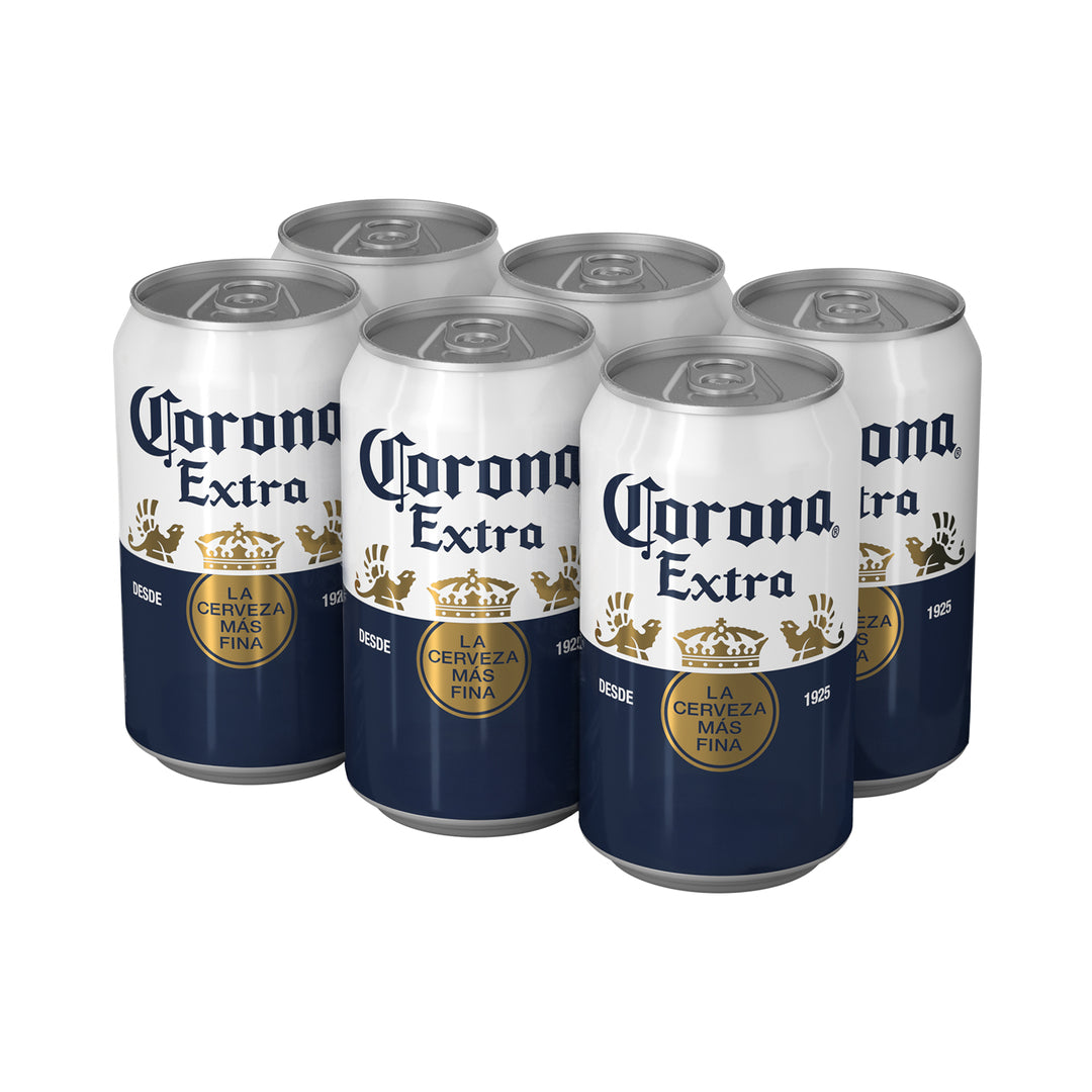 Cerveza Clara Corona Extra 6 Pack Latas 355 ml