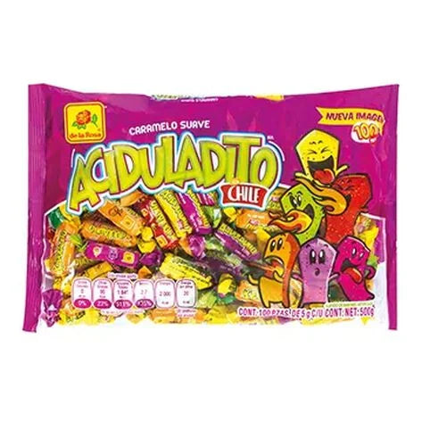 Dulce Aciduladito Chile De La Rosa 425 gr Bolsa Con 50 Piezas