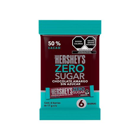 Chocolate Hershey's sin Azucar dark 6 Barras