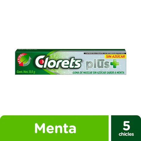 Chicle Clorets Plus 5 pz T.A. 13.5 gr