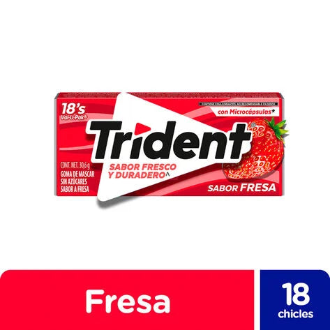 Chicle Trident Fresa Vup 18 pz 30.6 gr
