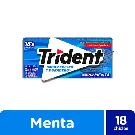 Chicle Trident Menta 30 gr caja con 18 pz