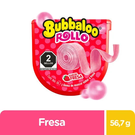 Chicle Bubbaloo Rollo Fresa 56.7 gr