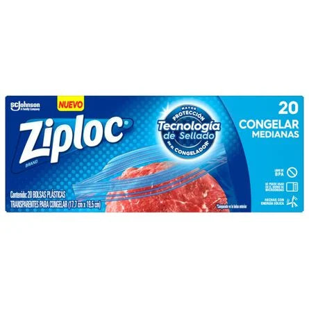 Bolsas Herméticas Medianas Ziploc Congelar 20 pz