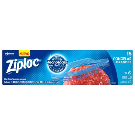 Bolsas Herméticas Grandes Ziploc Congelar 15 pz