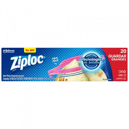 Bolsas Herméticas Grandes Ziploc 20 pz