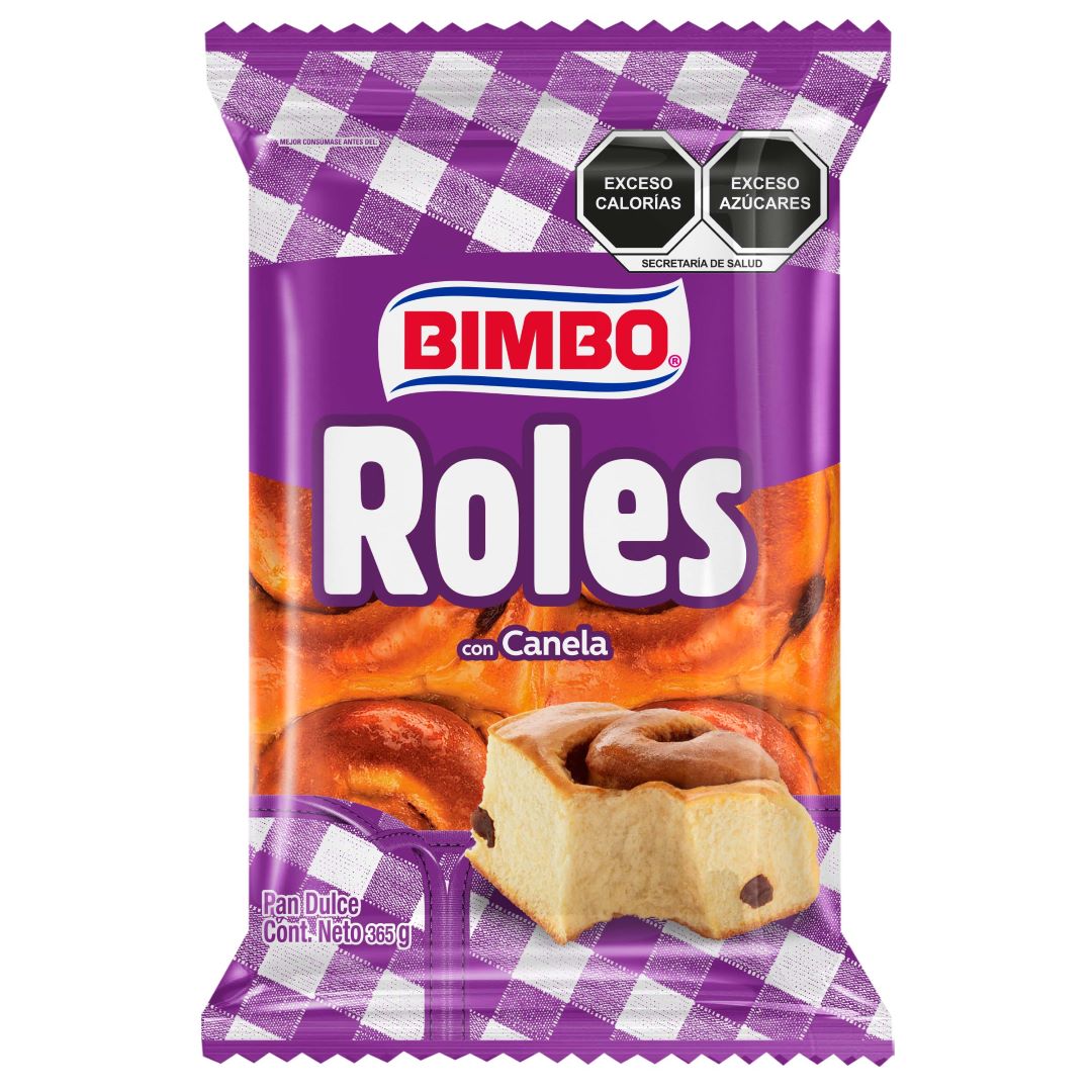 Pan Dulce Bimbo Roles Canela 365 gr