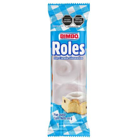 Pan Dulce Roles de Canela Glaseados Bimbo 205 gr