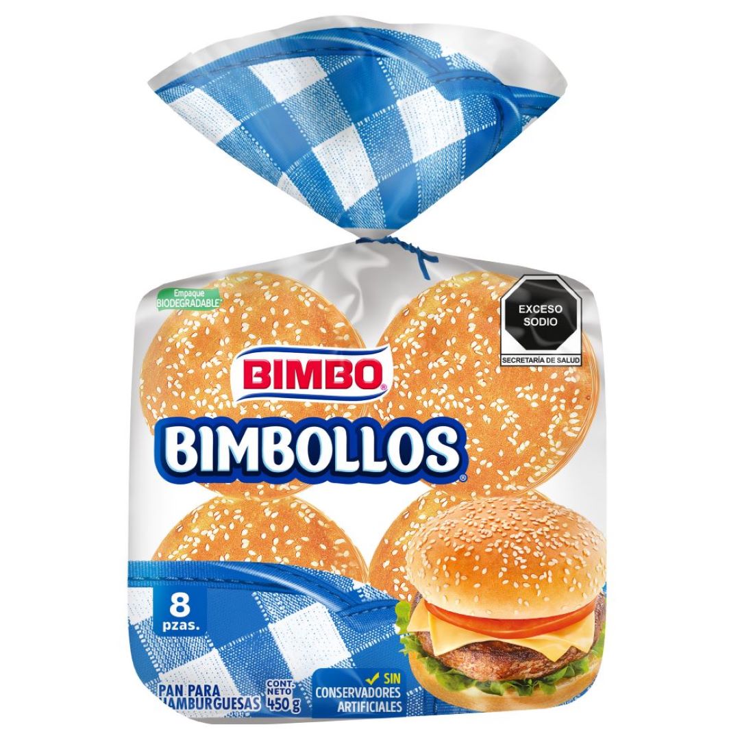 Pan Para Hamburguesas Bimbo Bimbollos 8 Piezas