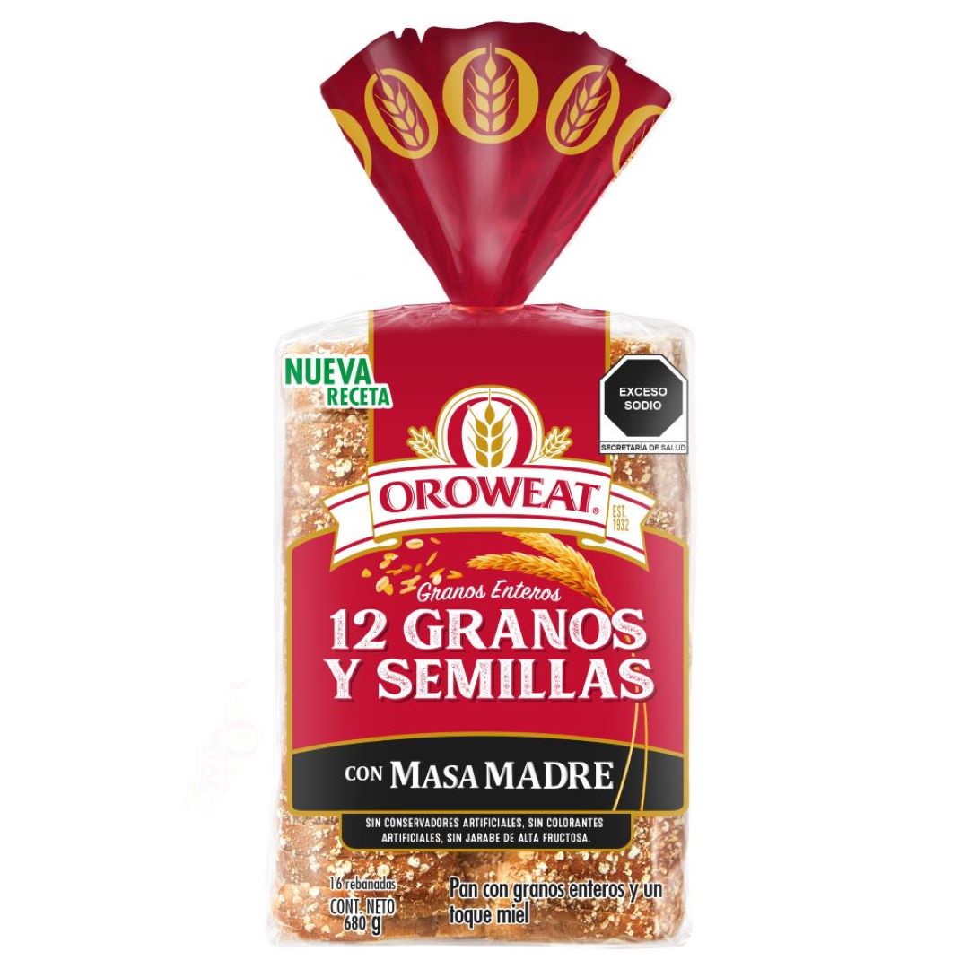 Pan Integral en Barra 12 Granos Oroweat 680 gr