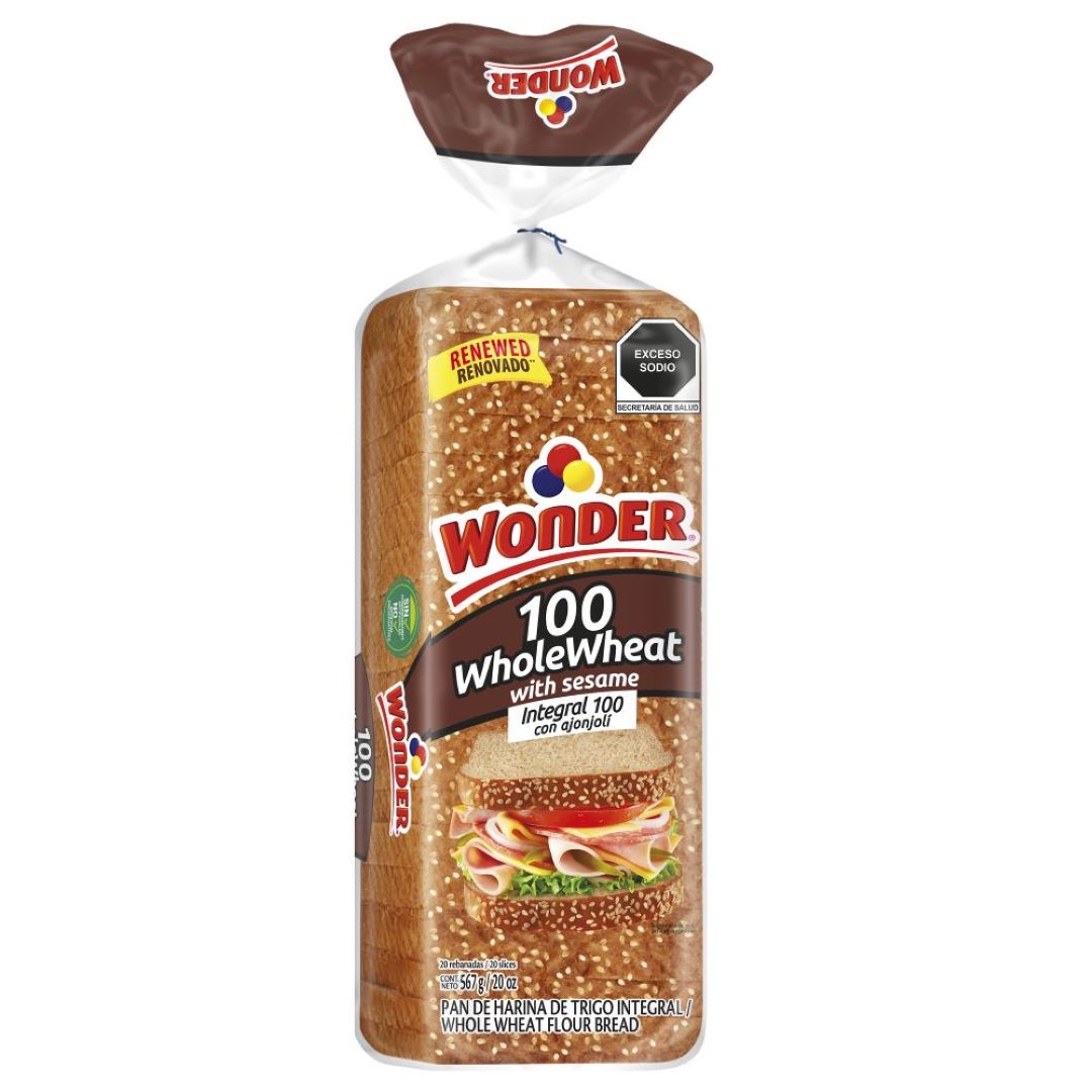 Pan En Barra Wonder Integral Con Ajonjolí 567 Gr