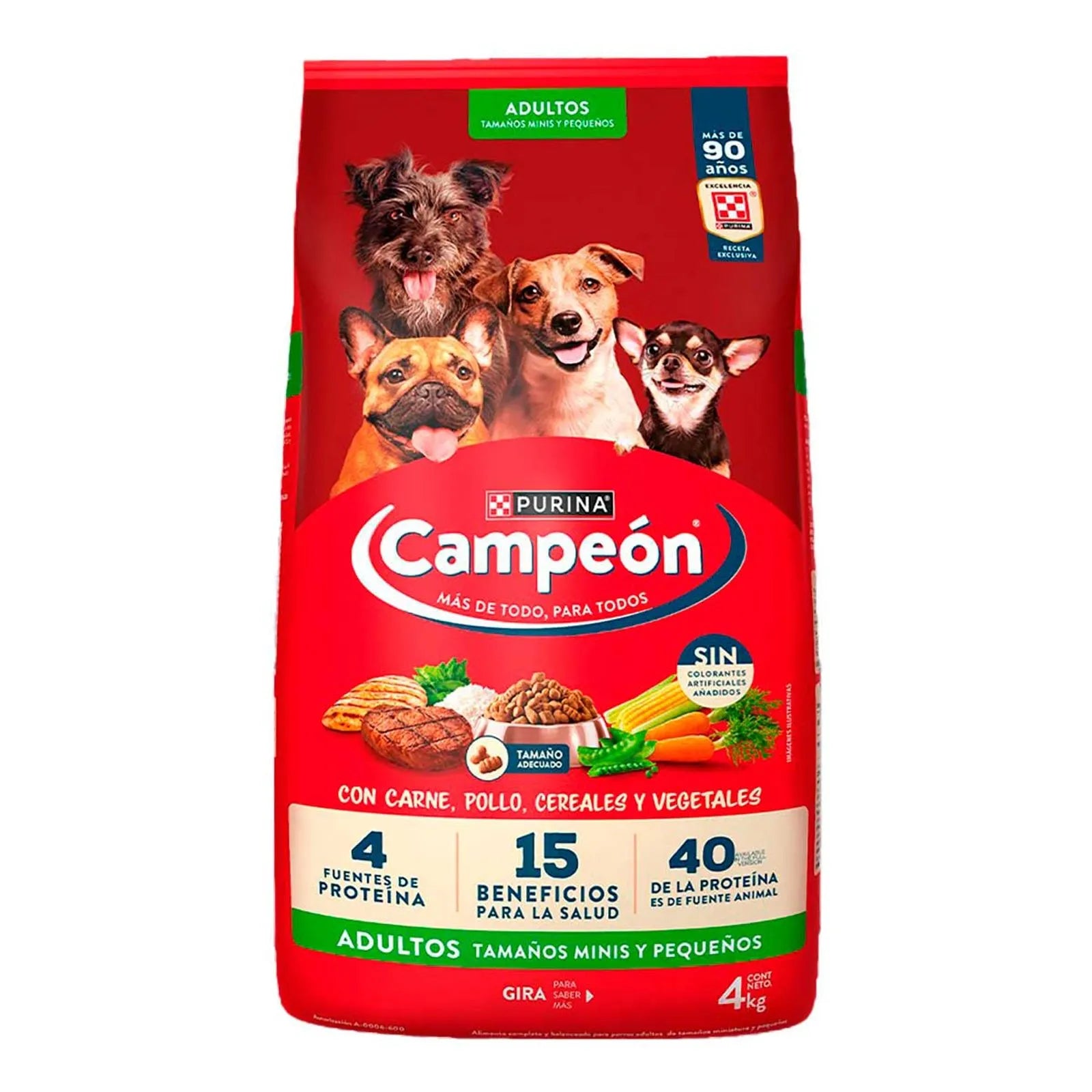 Campeón tamaños minis y pequeñas 4kg