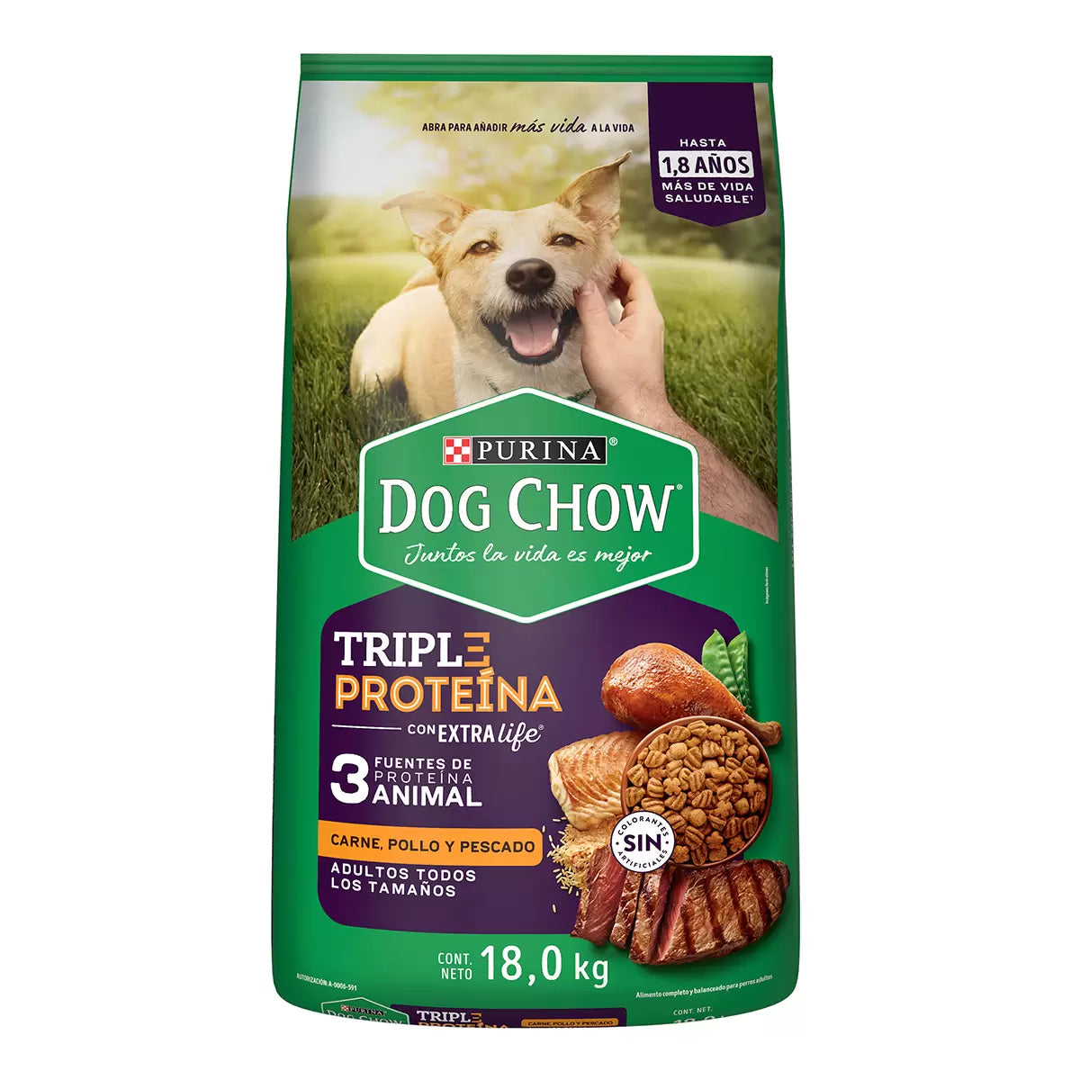 Dog chow triple proteína adultos todos los tamaños 18kg