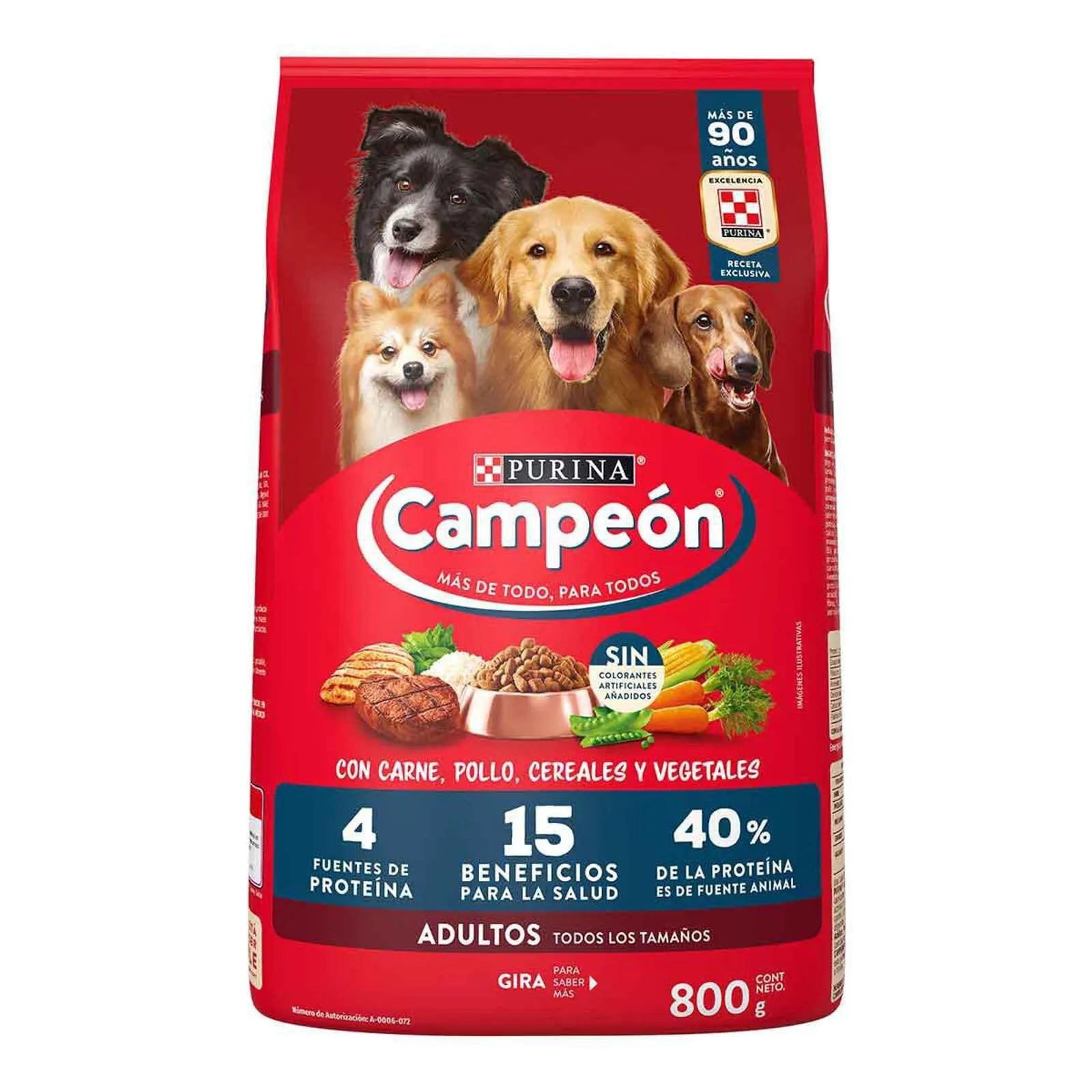 Croquetas campeón adulto todos los tamaños 800gr
