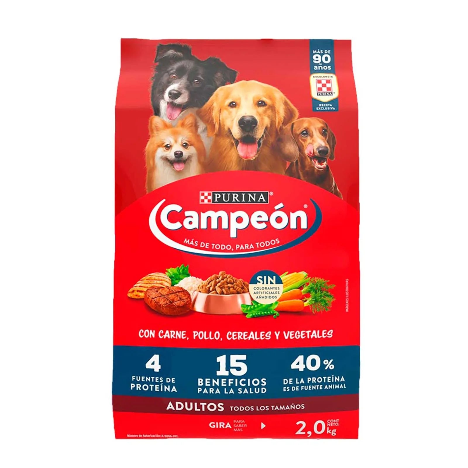 Croquetas campeón adulto todos los tamaños 2kg