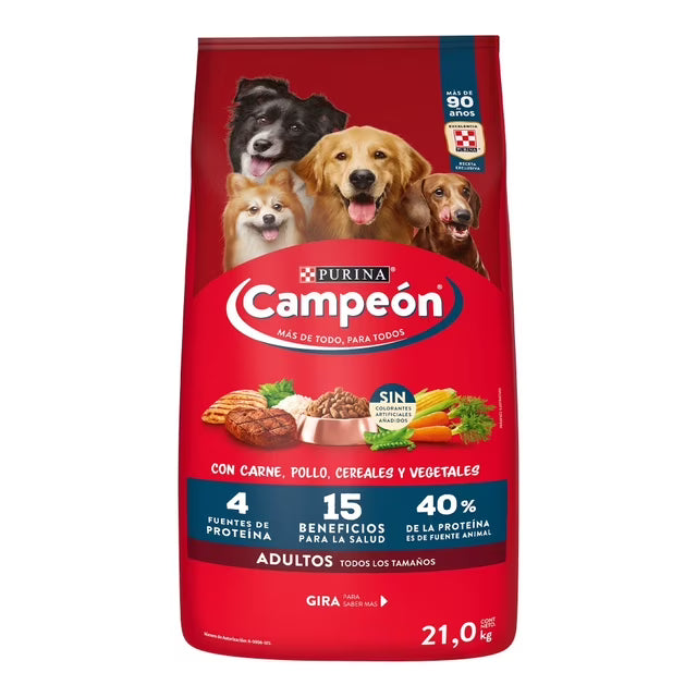 Croquetas campeón cachorros todos los tamaños 21kg